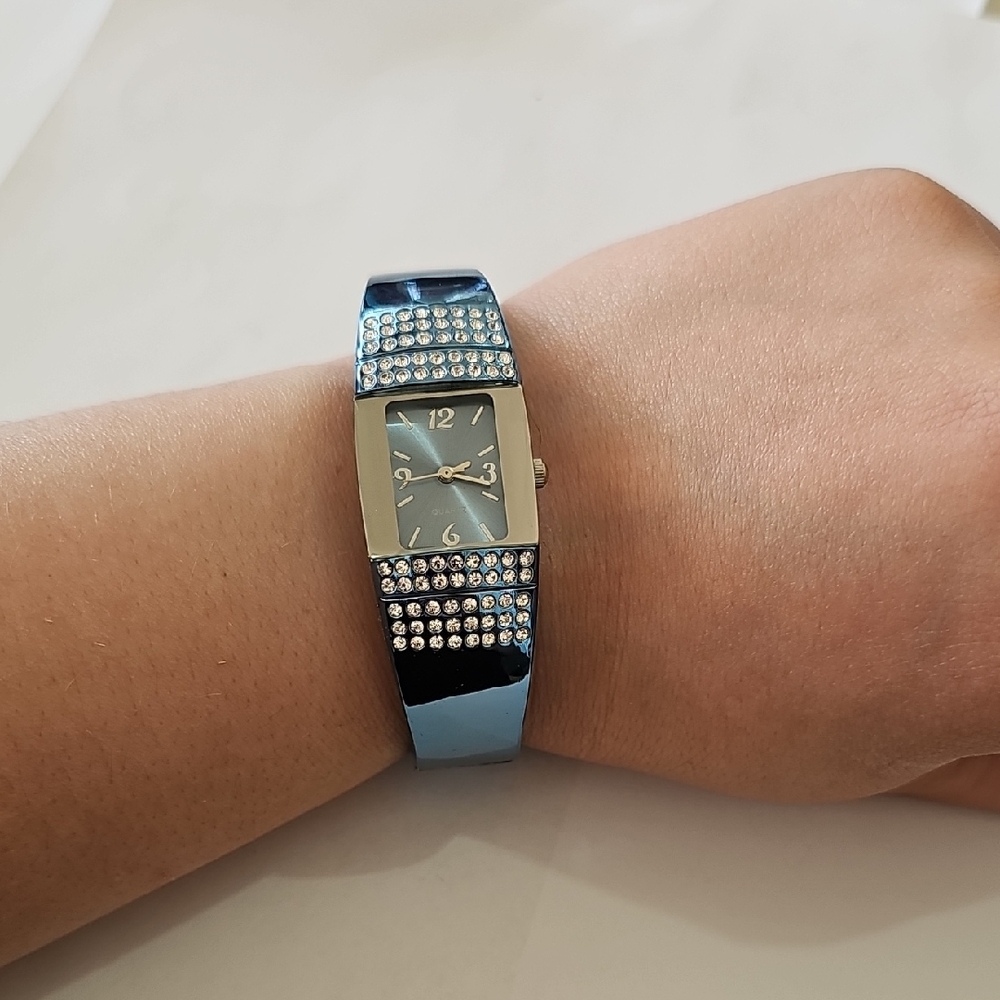 Avon Blue and Silver Women's Watch